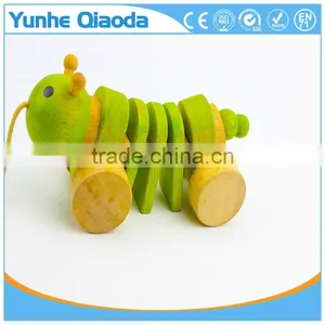 Pull Along Insect Wooden Toy Wiggles as You Pull They Make a Clicking Sound and Make a Fun Baby thumbnail-6