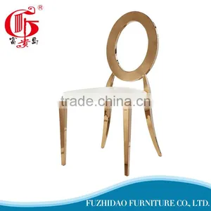 Cheap Price China Wholesale Golden Stainless Steel Dining Chair thumbnail-1