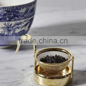 Tea Strainer | Metal Tea Strainer With Coaster thumbnail-4