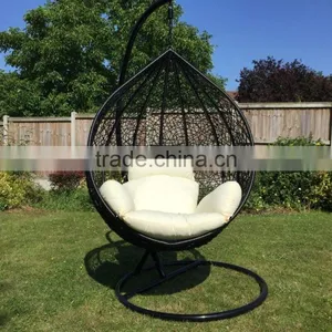 2016 Indoor or Outdoor BLACK Rattan Adult Swing Chair / Pod Garden Patio Furniture thumbnail-3