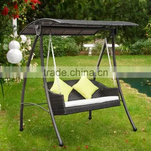 2016 Rattan Swing Chair Garden Patio Swinging Hammock Bench Seat Bed Lounger 3 Seater thumbnail-1