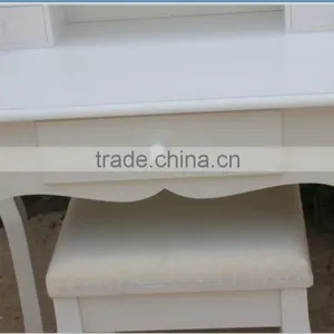 Wood Vanity and Stool Set With Adjustable Mirror thumbnail-4