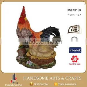 7*4*9'' Resin Home and Garden Art Statue Decoration Lively Animal Rooster Sculpture thumbnail-3