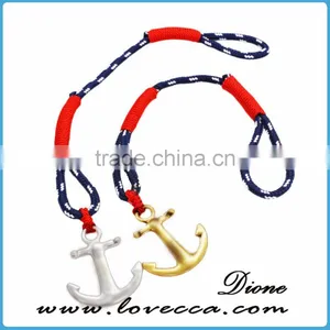 New Design Silver/gold Anchor Various Rope Nylon Anchor Bracelet thumbnail-3