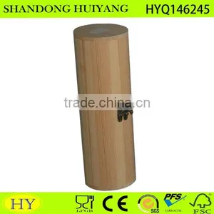 Popular Cylinder Wooden Wine Bottle Boxes thumbnail-1