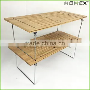 Stackable Bamboo Bathroom Storage Rack Corner Shelf Homex-BSCI thumbnail-1