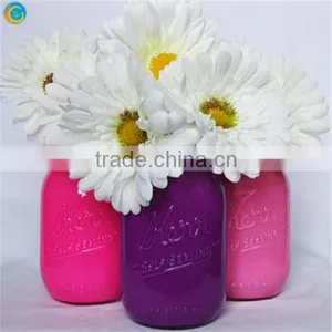 Pink and Purple Painted Mason Jar thumbnail-1