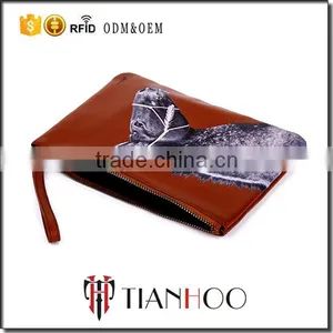 China Supplier Fashion Leather Hand Bags Clutch Bag With Zipper Strap Clutch Bag thumbnail-3