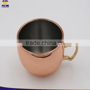 Hot Sale 350 ml Polish Stainless Steel Moscow Mule Copper Mug thumbnail-4