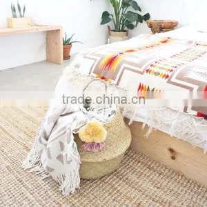 Seagrass Storage Basket With Pompom Panier Boule, Panier Plage, Panier Basket thumbnail-3