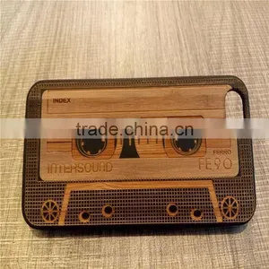 Classical Chinese 2017 Newest Design PC Sticked With Wood Cartoon Carving Cell Phone Case for Iphone thumbnail-2