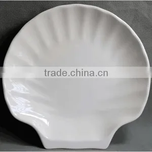 Hotel White Fan-shaped Melamine Splate thumbnail-1
