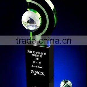 Optical Crystal Earth Award For Cooperate Gift Three Color Available thumbnail-2
