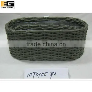 Oval Rattan Woven Plant Stands W/pvc thumbnail-1
