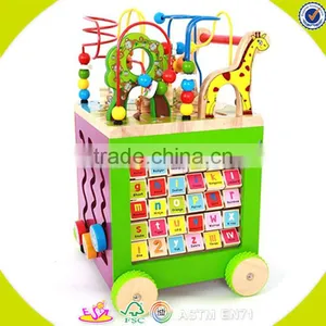 Wholesale Wooden Multifunction Baby Walkers Best Gift Kids Wooden Stroller Baby Walker Educational Wooden Baby Walker W16E040 thumbnail-4