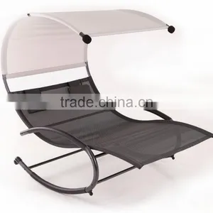 Patio Garden Metal Double Chaise Rocker Seat Swing Chair thumbnail-1