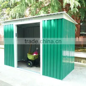8x4ft Cream Metal Sheds With Lockable Sliding Double Door thumbnail-1