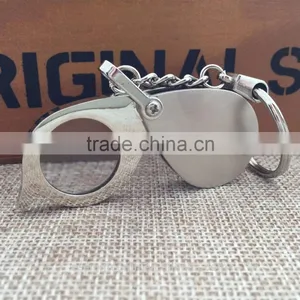 Foldable Folding Key Chain Keychain 8X Magnifier Loupe Glass Lens Pocket thumbnail-1