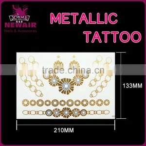 Waterproof Gold Tattoo Metallic Temporary Tattoo Stickers Temporary Body Art Tatoo thumbnail-2
