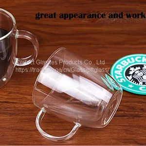 Double Wall Milk Cup 220ML Customized Coffee Cup Glass Cups Milk Mugs thumbnail-3