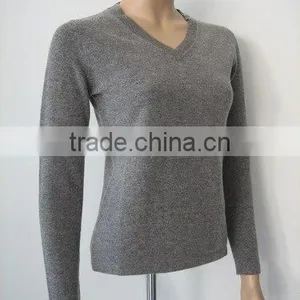 Women Cashmere V Neck Sweater thumbnail-1