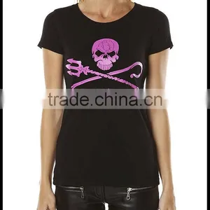 Custom Printed Female Black Tshirt thumbnail-1