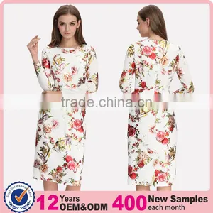 2017 New Digital Print Design Ladies Fashion Dress With Pictures thumbnail-1