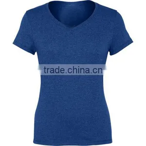 New Design Custom V-Neck Women t Shirt Printing thumbnail-1