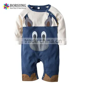 2017 Winter Kids Clothing Custom Animal Printing Knitted Cotton Baby Romper Boutiqua Newborn Baby Clothes thumbnail-1
