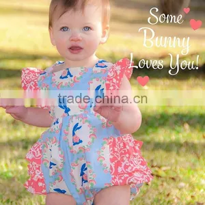 Newborn Baby Girls First Easter Clothing Infant Girls Cute Bunny Romper Toddler Kids Rabbit Bloomers thumbnail-1