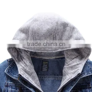 High Quality Fashion Children Wear With Hood Boy Kids Jean Jackets thumbnail-3
