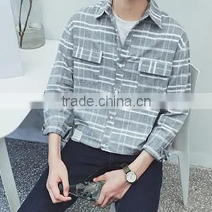 Fashion Grid Long Sleeve Shirts thumbnail-2