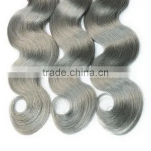 Halo Hair Extensions,Ombre Weave 1B Silver Grey Human Hair,Dumei Hair thumbnail-6