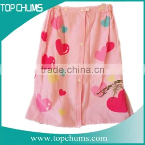 Custom Printed Snap Microfiber Towel Skirt Bath Dress Wraps With Straps thumbnail-1