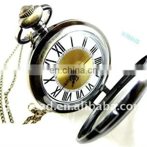 W211 Wholesale Antique Brass Bronze Pocket Watch Chain Charm Pendant Watch Necklace Nickel Free Lead Free thumbnail-1