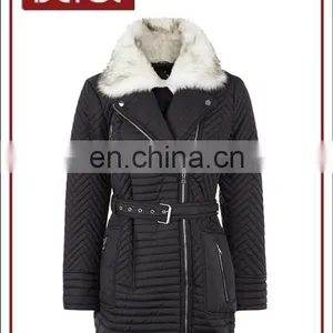 Waterproof Leather-look Quilted Nylon Jacket for Ladies thumbnail-1