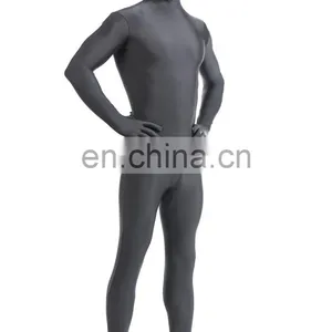 Fancy Dress Halloween Costume Grey Spandex Lycra Full Body Zentai Suit Unitard thumbnail-2