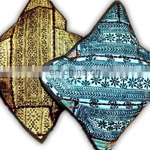 Sequins Patches Cushion Cover, Khambria Cushion Cover, Cotton Cushion Cover thumbnail-6