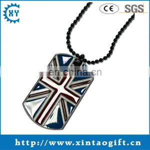 England Flag Metal Dog Tag Necklace With Ball Chain thumbnail-1