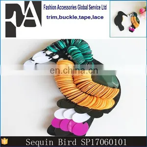 Custom Cute Sequined Beaded Bird Patches Sewing on Clothing Shoes thumbnail-1