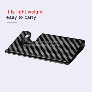 RFID Carbon Fiber Slim Wallet Money Clip Minimalist Front Pocket Wallet Business Credit Card Holder thumbnail-2