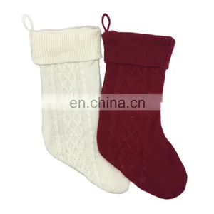 Wholesale Decorative Knit Sandy Beige Christmas Socking for Christmas thumbnail-5