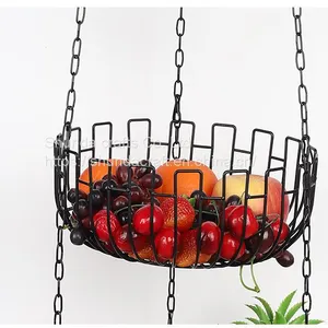 Three-Layer Fruit Hanging Basket Creative Metal Folding Foldable Art Removable Fruit Basin Storage Basket Cradle Home Furnishing Articles thumbnail-3