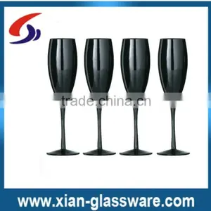 Promotional Wholesale Hand Blow Black Champagne Glass thumbnail-1