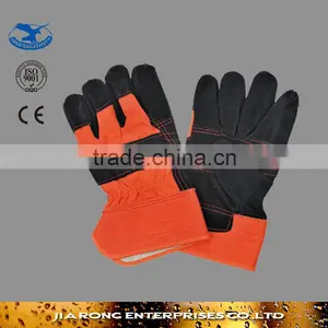 Half Fabric Half Leather Gloves Hand Made Leather Gloves LG021 thumbnail-1