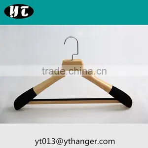 CY-651custom Garment Wooden Cloth Hanger Wooden Suit Hanger With Trousers Clips thumbnail-4