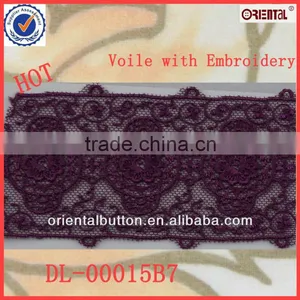 the Beautiful Design Flower Embroidery Voile Lace thumbnail-1