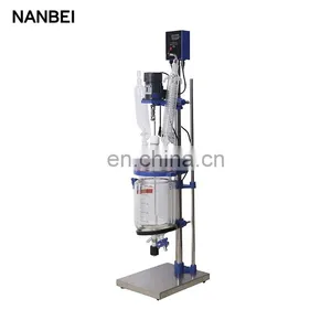 5l Laboratory Chemical Stirring Double Layer Jacketed Mini Glass Reactor With CE thumbnail-1