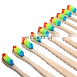 New Products Rainbow Color Soft Medium Bristle Bamboo Toothbrush With Private Label Hotel Bamboo Toothbrush thumbnail-1