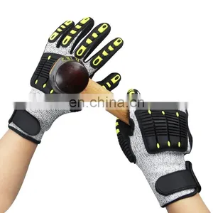 TPR Construction Industrial Cut Resistant Protective Impact Hand Safety Mechanic Working Gloves thumbnail-1
